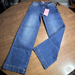 Juicy Couture BLING BOOTY Rhinestone Wide Leg Carpenter Jeans NWT 1/25x31.5 J5